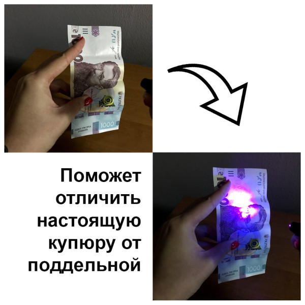 УФ Карманный фонарик брелок для проверки денег Детектор валют ультрафиолетовая лампа для купюр
