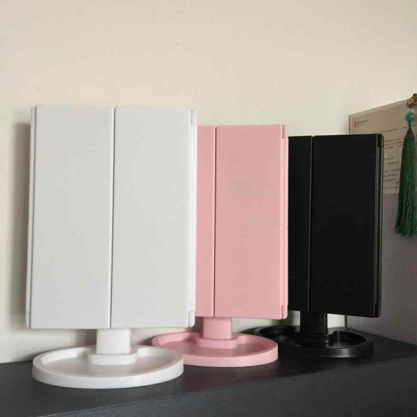Зеркало с подсветкой косметическое для макияжа настольное тройное 22 LED Mirror с диодами Зеркало с подсветкой косметическое для макияжа настольное тройное 22 LED Mirror с диодами