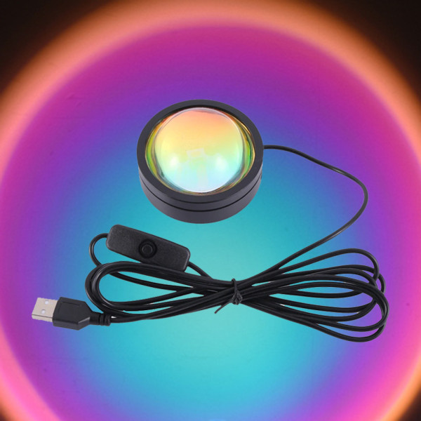 Проекционный светильник USB проектор атмосферная лампа гибкая для фото Sunset Lamp с пультом 16 цветов