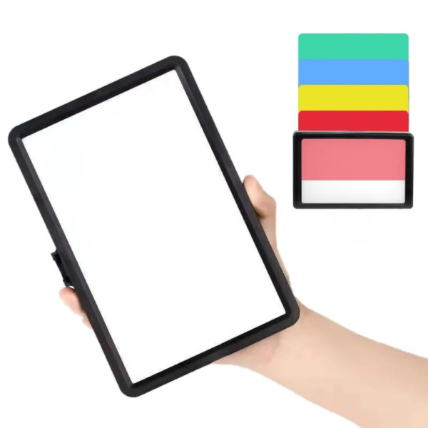Прямоугольная LED лампа Square Fill Light 15х10 см светодиодная с цветными фильтрами видеосвет для фото видео