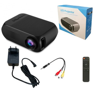 Портативный мини проектор Projector LED YG320 с динамиком для домашнего кинотеатра  лед проектор чёрный