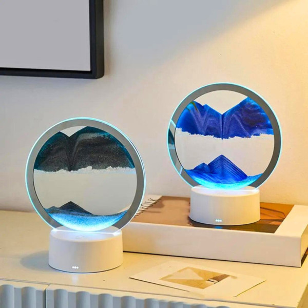 Пісочний RGB нічник Настільна 3D лампа художнє світло пісочний годинник