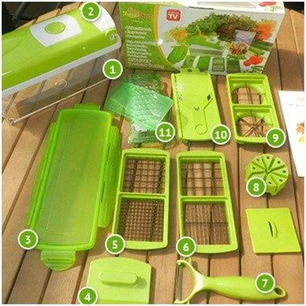 Овощерезка мультислайсер Nicer Dicer Plus ручной измельчитель для овощей и фруктов Терка шинковка 11 в 1 Овощерезка мультислайсер Nicer Dicer Plus ручной измельчитель для овощей и фруктов Терка шинковка 11 в 1