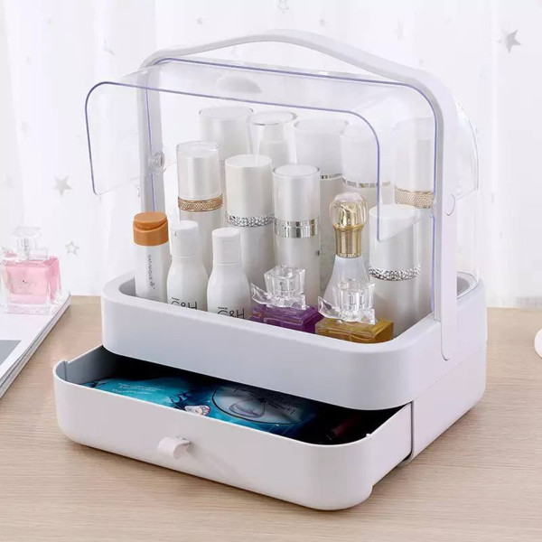 Органайзер для косметики настольный Бокс для хранения макияжа Cosmetic Storage Box LD-388 Розовый