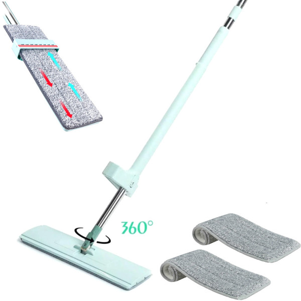 Швабра лентяйка с вертикальным отжимом flat mop с функцией отжима и поворотом на 360 градусов+ 2 микрофибры
