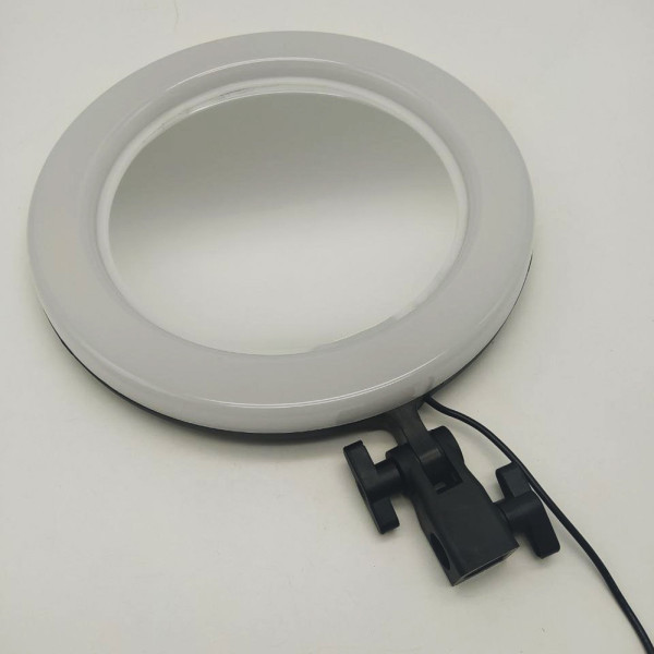 Лампа кольцевая 26см с зеркалом Ra:95 LED селфи кольцо с USB и пультом на шнуре светодиодная