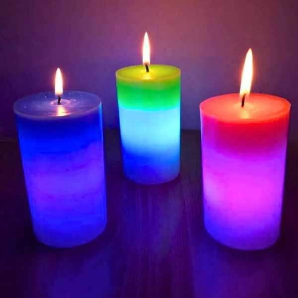 Свеча из воска с подсветкой светодиодная хамелеон Candled Magic LED меняющая цвет декоративная