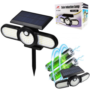 Уличный фонарь Solar induction SH-1206А на солнечной батарее с датчиком движения тройной  индукционный 112 LED