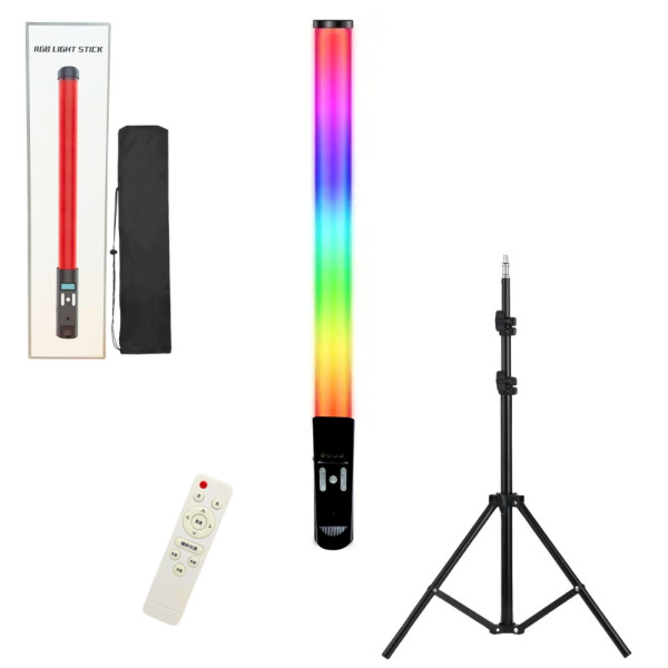 Светодиодная лампа меч RGB Light Stick с пультом и штативом 2м разноцветная палка для фото и видеосъёмки Светодиодная лампа меч RGB Light Stick с пультом и штативом 2м разноцветная палка для фото и видеосъёмки